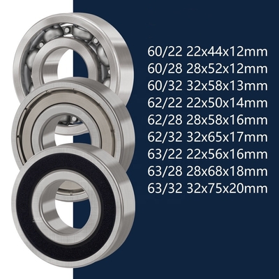 Rodamiento de bolas de ranura profunda 60/22 60/28 60/32 62/22 62/28 62/32 63/22 63/28 63/32 para minería