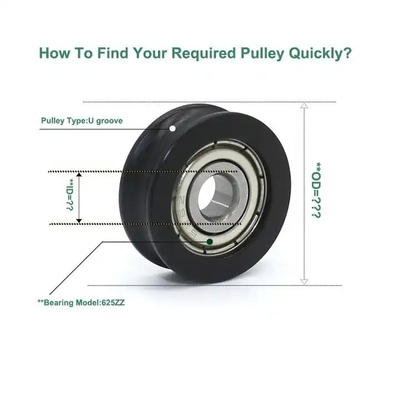 Rodillo POM de ranura profunda 698 Roller de nylon para correr sin problemas en equipos de fitness