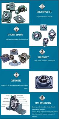 Nivel de precisión P5 Rodamiento de bloque de almohada KP004 para soporte de rodamiento de acero cromado GCR15