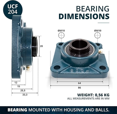 UCF210 UCF211 UCF212 UCF213 Rodamiento de bloque de almohada para tiendas de alimentos y tamaño estándar