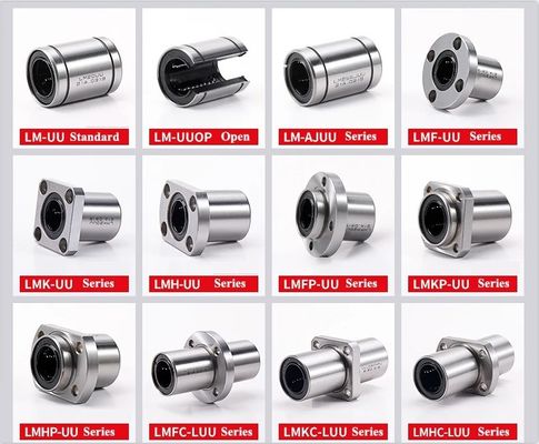 Grasa de aceite LM8UU Arbusto lineal CNC Rodamientos de bolas lineales para varillas Liner Rail Partes del eje lineal