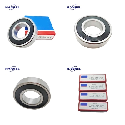 Tamaño de perforación 0 30 mm S K F Rodamientos de bolas de ranura profunda 6206-2RS1/C3 para el rendimiento