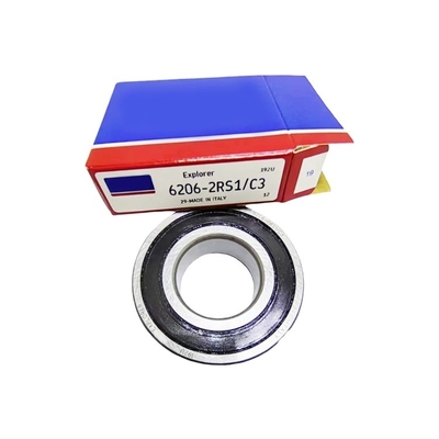 Los rodamientos de bolas de ranura profunda SKF de acero cromado de fila única 6206-2RS1/C3