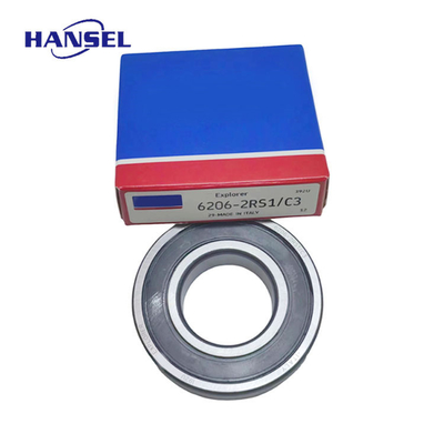 Los rodamientos de bolas de ranura profunda SKF de acero cromado de fila única 6206-2RS1/C3