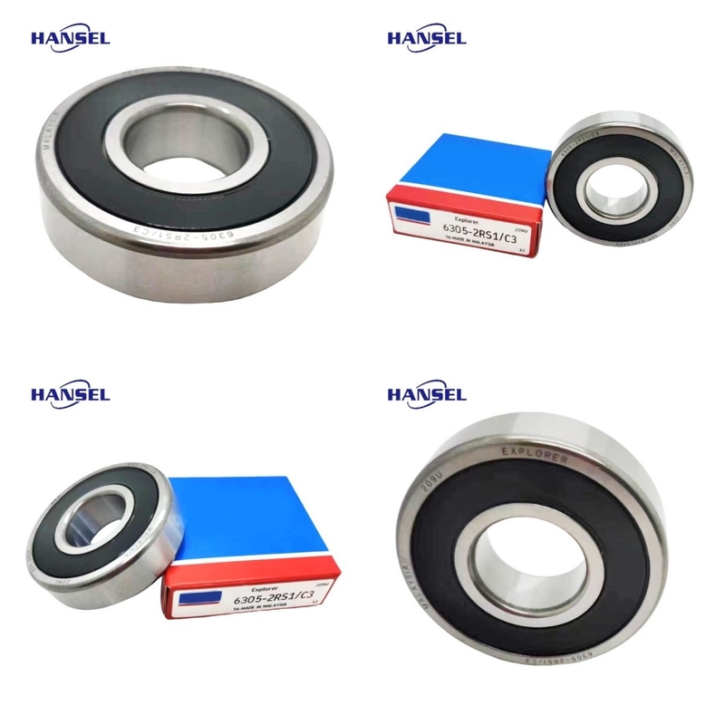 Los rodamientos de bolas de ranura profunda certificados ISO9001 2008 6305-2RS1/C3 para aplicaciones en tractores